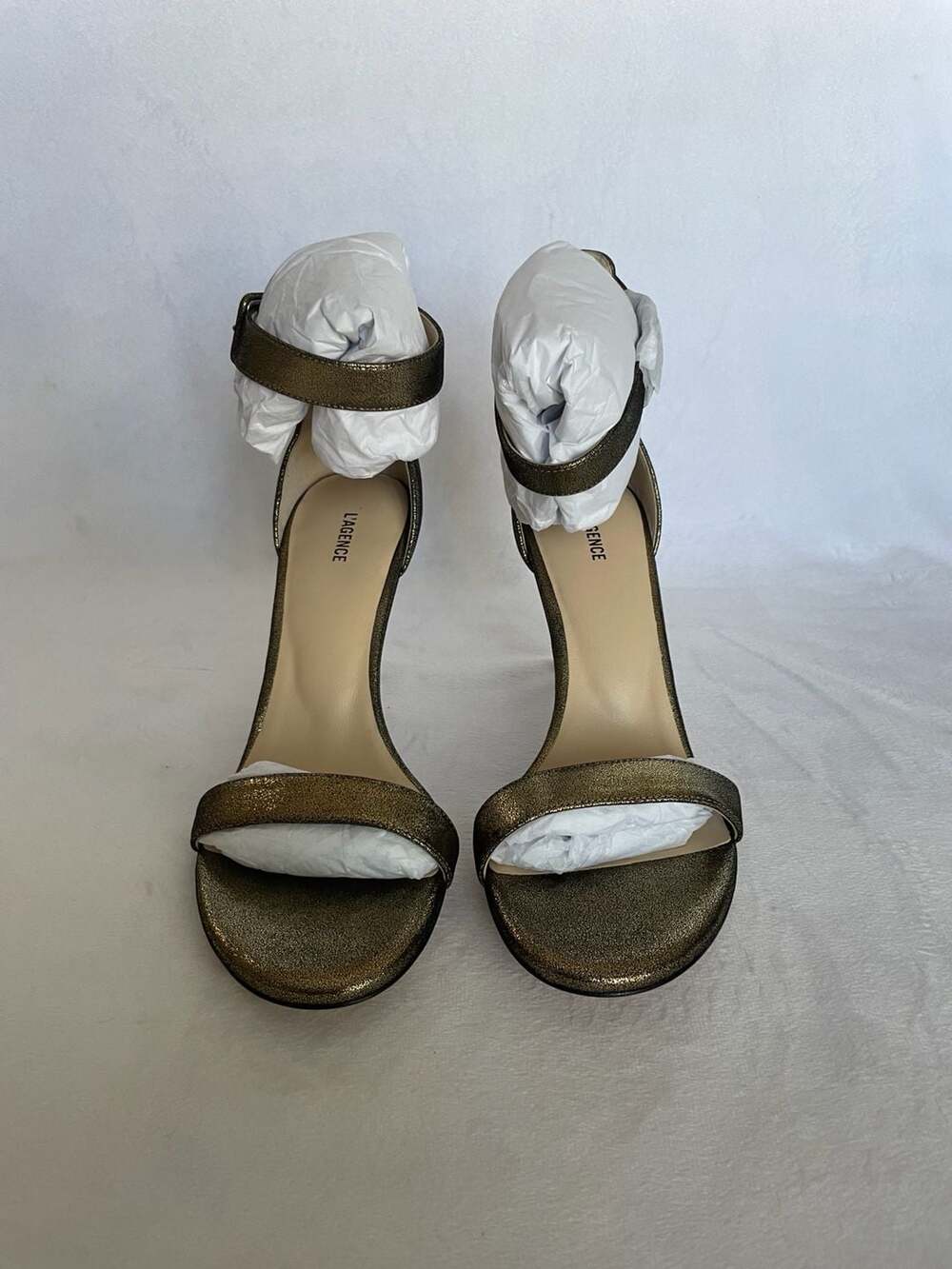 L'AGENCE Gisele Heeled Sandal in Gold Size 39.5